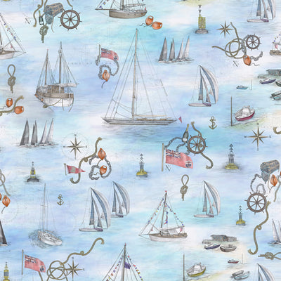 Cowes Mural Wallpaper, Watercolour