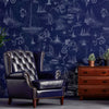 Cowes Mural Wallpaper, Quink Blue