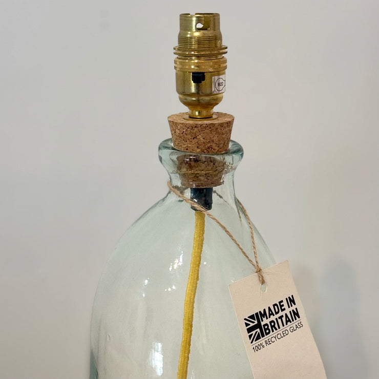 Recycled Glass Lamp, with Yellow Cord