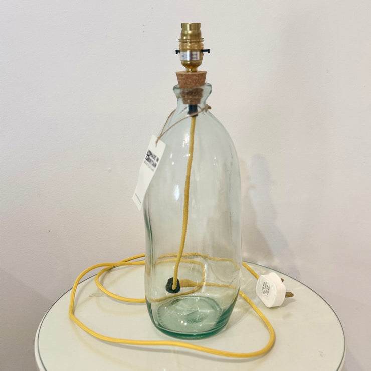 Recycled Glass Lamp, with Yellow Cord