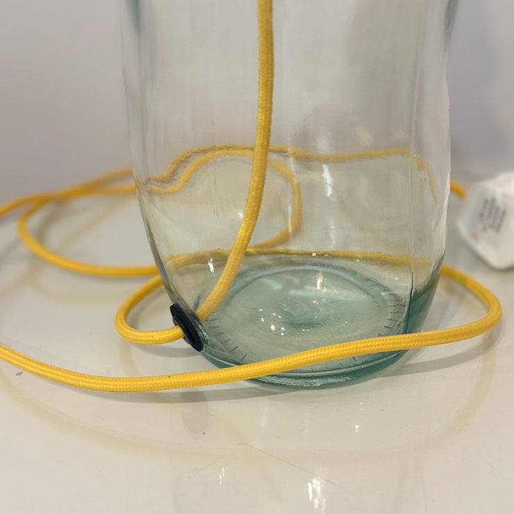 Recycled Glass Lamp, with Yellow Cord