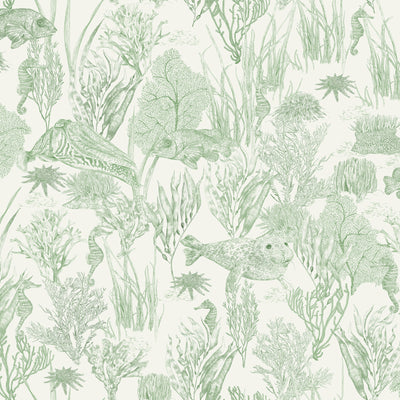 Seaview Mural Moss Wallpaper