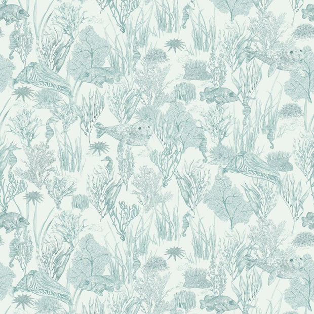 Seaview Mural Signature Sea Green Wallpaper