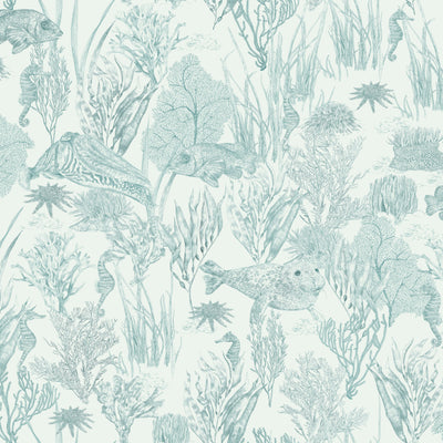 Seaview Mural Signature Sea Green Wallpaper