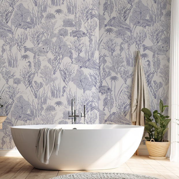 Seaview Mural Signature Blue Wallpaper